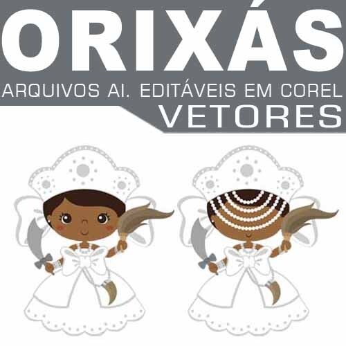 Vetores Orixás Cute Baby Artes Editáveis Corel Png