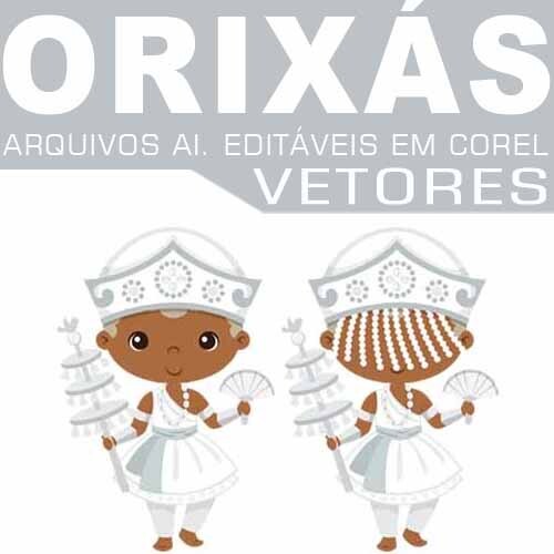 Vetores Orixás Cute Baby Artes Editáveis Corel Png