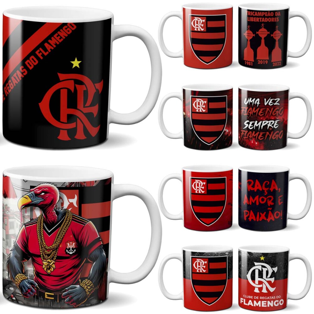 Pacote Artes Flamengo Campeão Sublimação Canecas Mockups