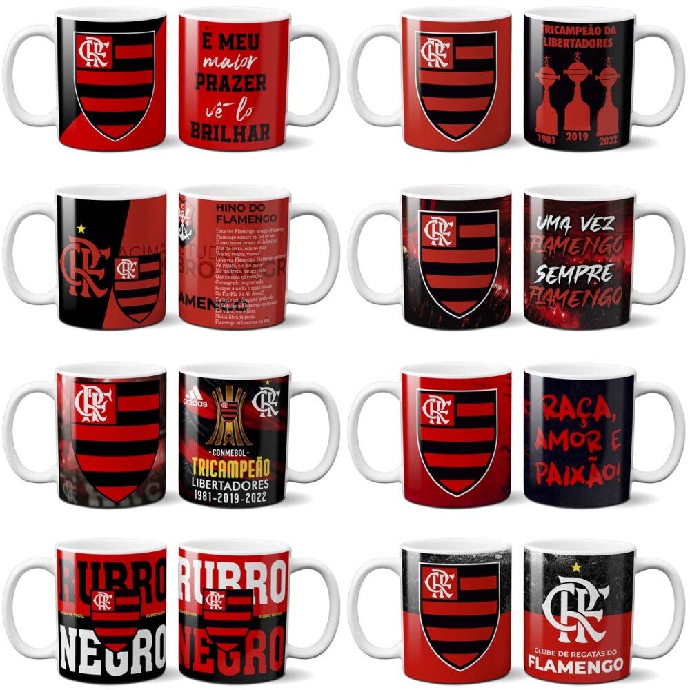 Pacote Artes Flamengo Campeão Sublimação Canecas Mockups