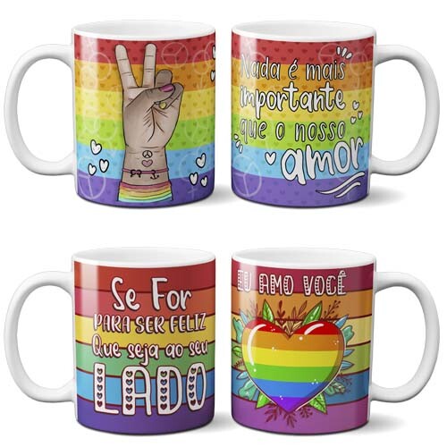 Estampas Canecas Lgbt Orgulho Gay Sublimação Mockups