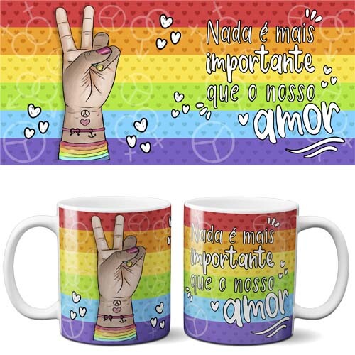 Estampas Canecas Lgbt Orgulho Gay Sublimação Mockups
