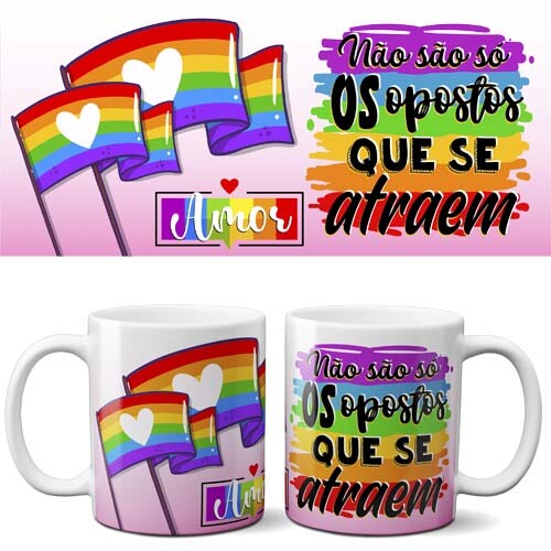 Estampas Canecas Lgbt Orgulho Gay Sublimação Mockups