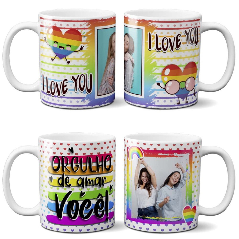 Pack 10 Artes Canecas Lgbt Orgulho Gay Mockups Sublimação