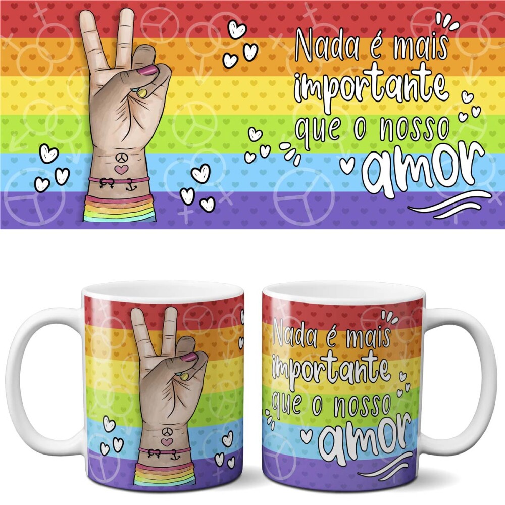 Artes Canecas Orgulho Gay Lgbt Sublimação Mockups
