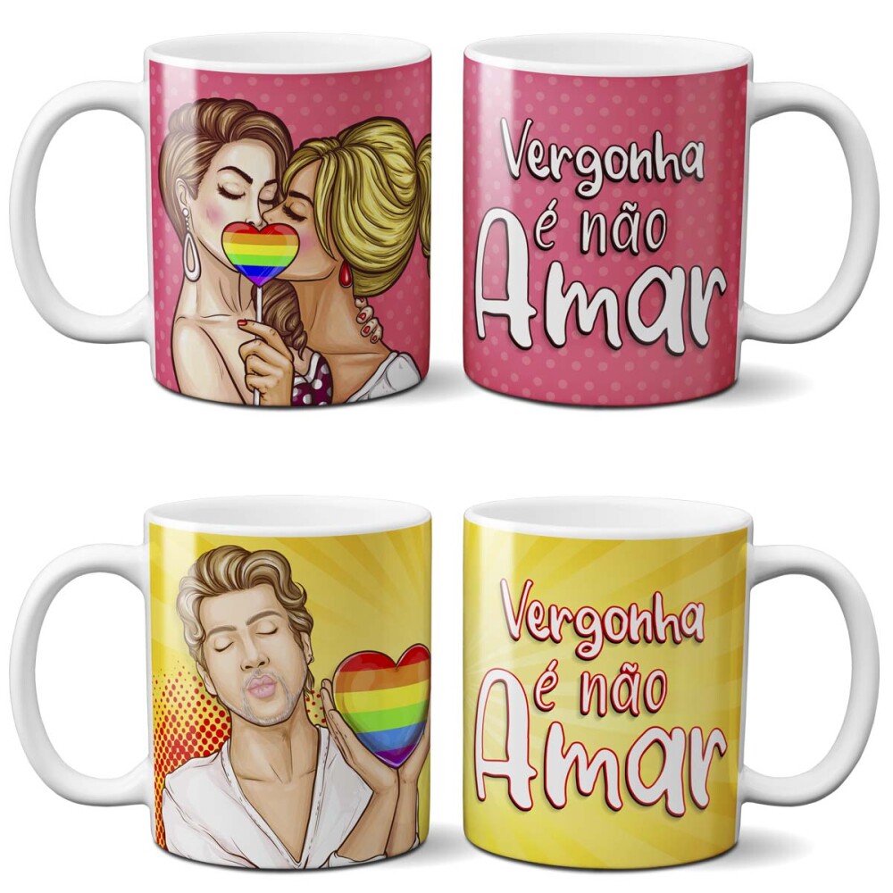 Artes Canecas Orgulho Gay Lgbt Sublimação Mockups