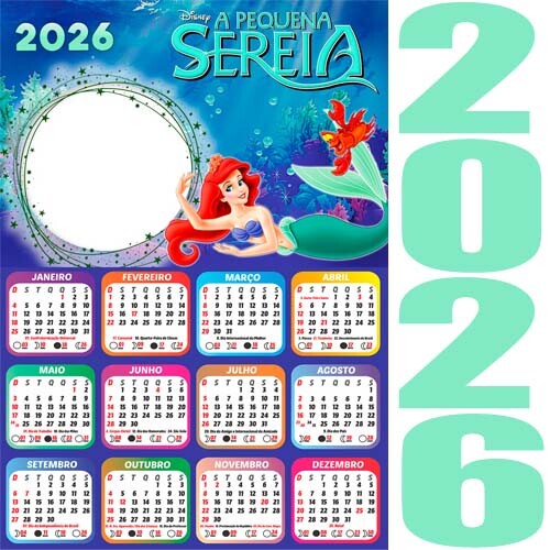 Pack Digital Calendários 2026 Png Infantil Crianças