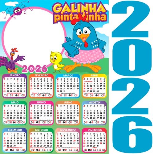 Artes Calendários 2026 Infantil Crianças Png Molduras Fotos