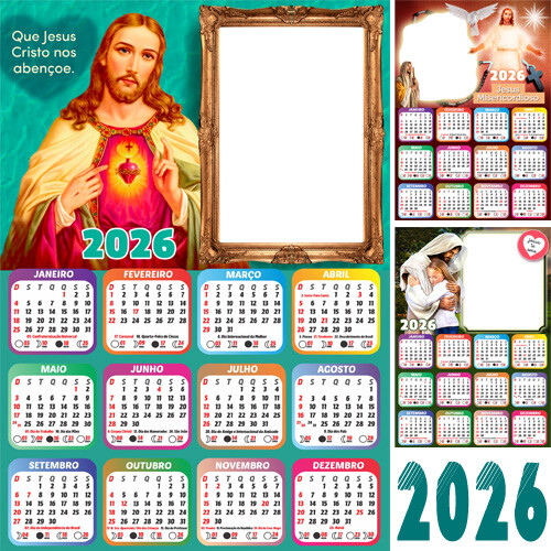 Pacote Calendários Png 2026 Religiosos Santos Católicos