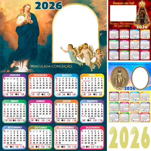 Artes Calendários 2026 Png Religiosos Santos Católicos Foto