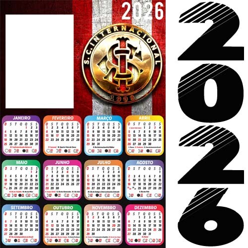 Calendários Png 2026 Times Futebol Molduras Brasileirão