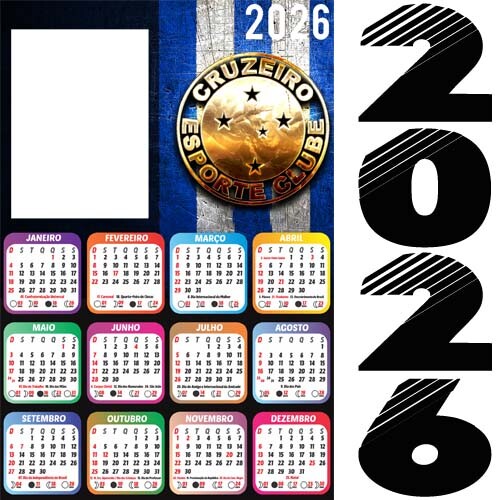 Pacote Calendários Png 2026 Times Futebol Molduras Fotos