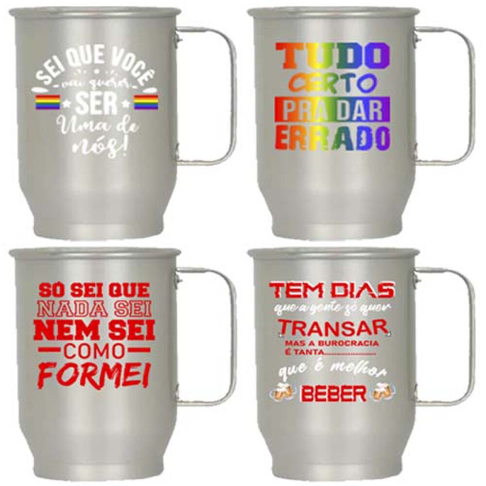 Pack 90 Artes Estampas Copos Taças Chopp Canecas Alumínio