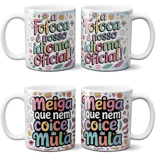 Pack Dia Amizade Sublimação Canecas Frases Delicadas Amigas