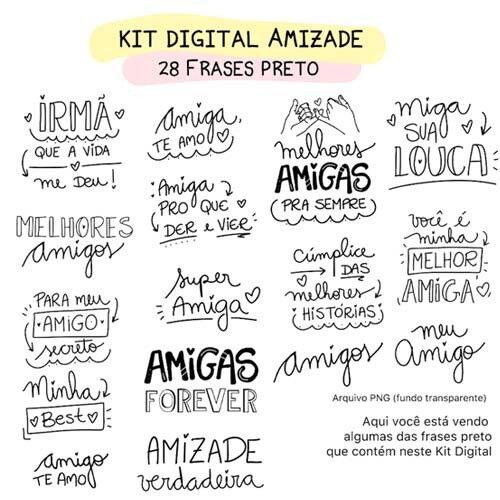 Pacote 100 Frases Coloridas Pandoca Amizades Amigos Png