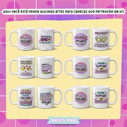 Pack Artes Kit Digital Amigo Amizade Pack2 Frases Png