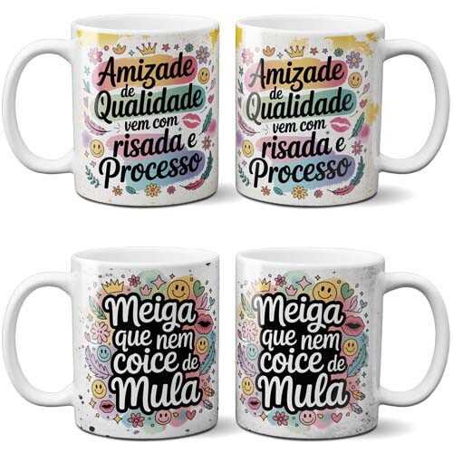 Artes Dia da Amizade Sublimação Canecas Frases Delicadas Ami