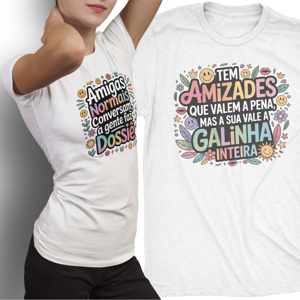 Artes Camisetas Dia da Amizade Sublimação Frases Amigos