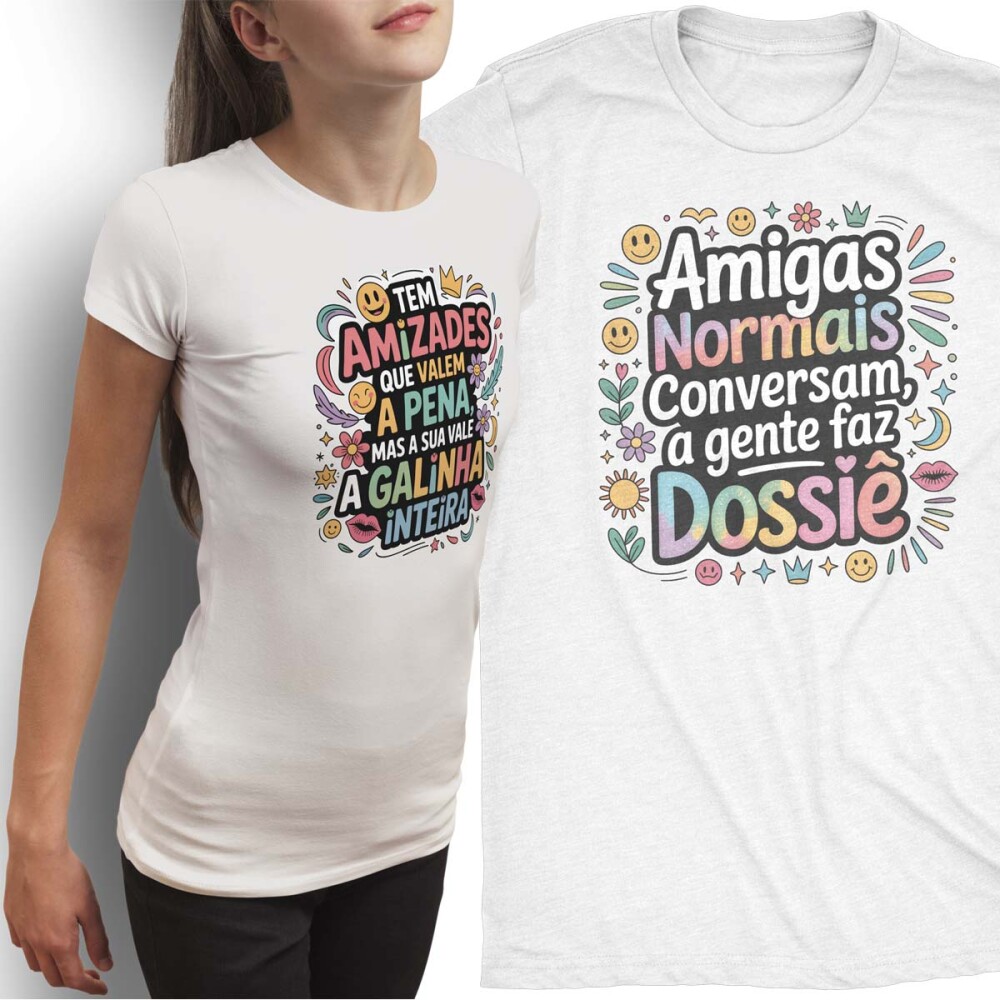 Artes Camisetas Dia da Amizade Sublimação Frases Amigos