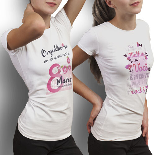 Pacote Artes Dia da Mulher Sublimação Camisetas Mulheres