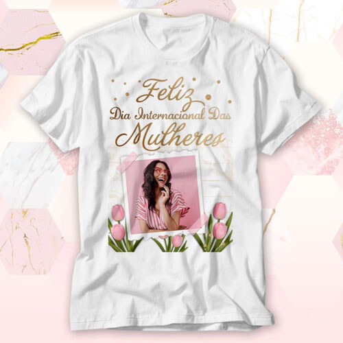 Estampas Dia da Mulher Sublimação Camisetas Mulheres Corel