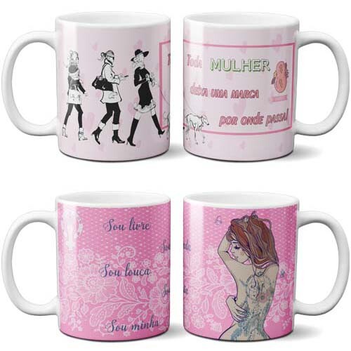 Artes Dia Internacional Mulher Sublimação Canecas Estampas