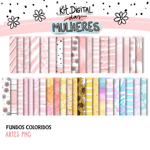 Artes Frases Coloridas Dia da Mulher Mulheres Kit Png