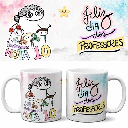 Pacote 50 Artes Canecas Professores Florks Sublimação