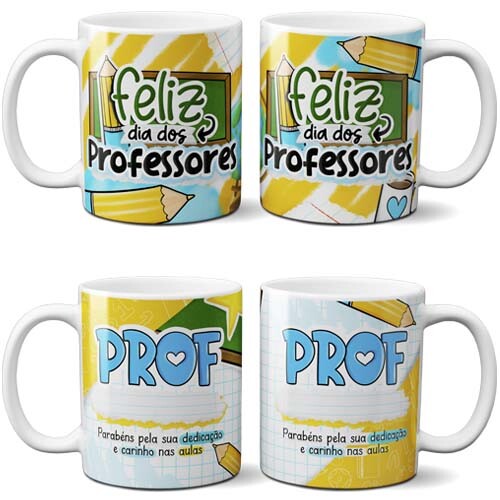 Estampas Dia Professores Sublimação Canecas Mockups Artes