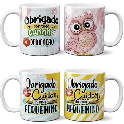 Estampas Dia Professores Sublimação Canecas Mockups Artes