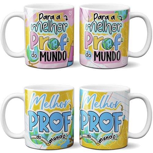 Estampas Dia Professores Sublimação Canecas Mockups Artes