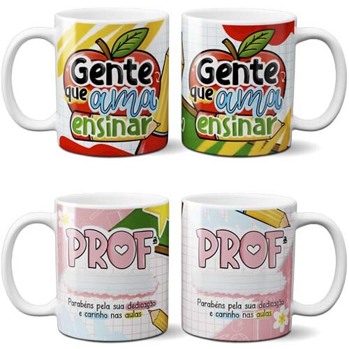 Estampas Dia Professores Sublimação Canecas Mockups Artes