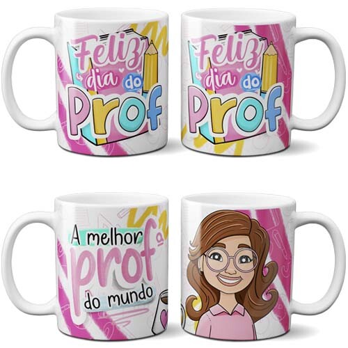 Estampas Dia Professores Sublimação Canecas Mockups Artes