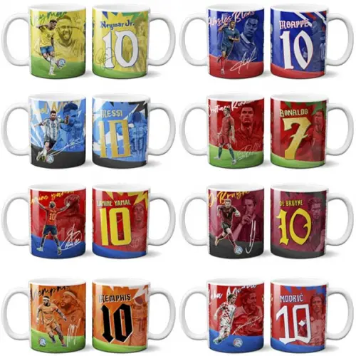 Artes Sublimação Canecas Craques da Copa 2026 Mockups Png