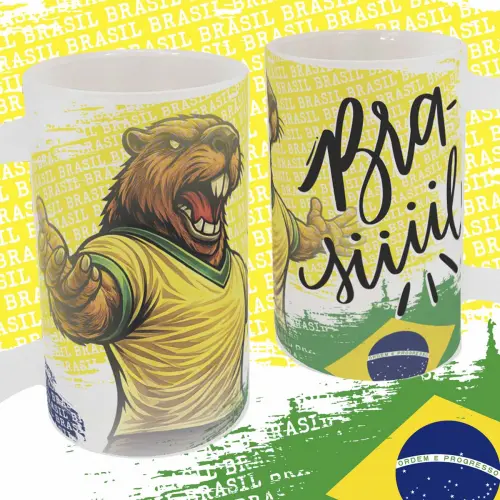 Pacote Artes Brasil Copa Mundo Canecas Chopp Capivaras