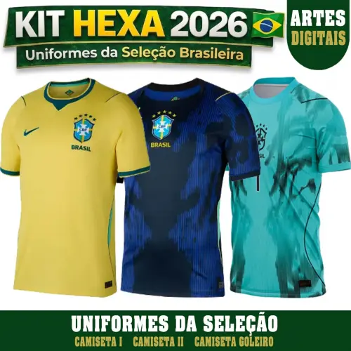 Pacote Artes Camisetas Uniformes Brasil Copa Mundo 2026 Cdr