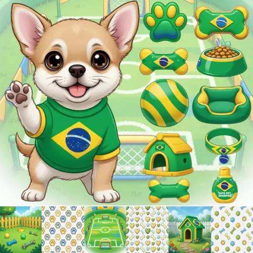 Kit Digital Artes Pet Copa do Mundo Canino Cachorros Cães