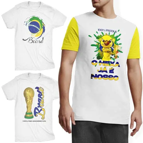 Artes Sublimação Camisetas Torcida Brasil Copa Mundo Futebol