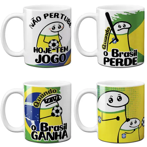 Estampas Canecas Flork Copa Torcedor Brasil Florks Png Mockups Artes