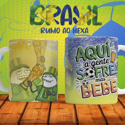 Artes Canecas Brasil Copa Sublimação 28 Estampas Png Mockups