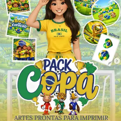 Artes Brasil Copa Mundo 2026 Quadradas Redondas Prontas Png