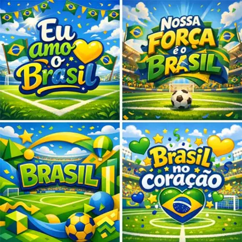 Artes Brasil Copa Mundo 2026 Quadradas Redondas Prontas Png