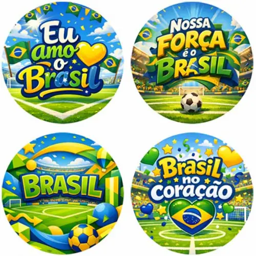 Artes Brasil Copa Mundo 2026 Quadradas Redondas Prontas Png