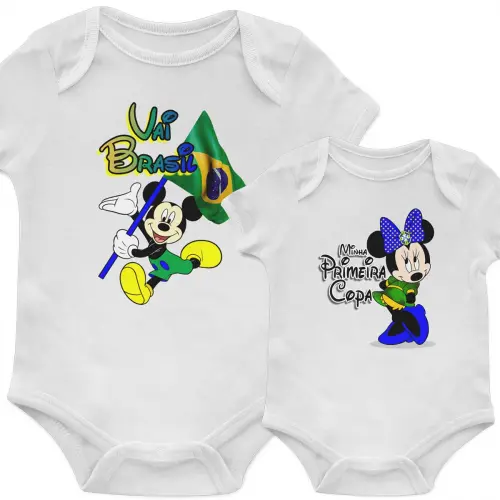 Artes Body Baby Torcedor Brasil Copa Mundo Futebol Estampas