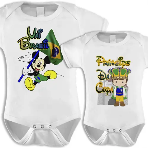 Artes Body Baby Torcedor Brasil Copa Mundo Futebol Estampas