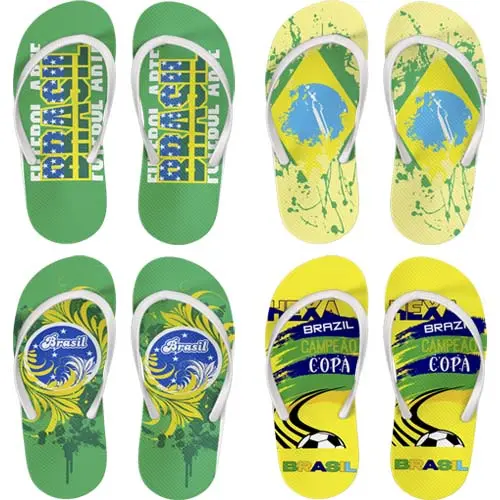 Artes Chinelos Copa Mundo Futebol Torcida Brasil Sublimação