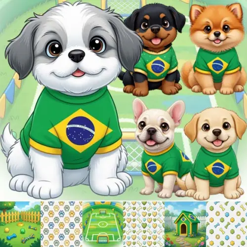 Artes Pet Copa Mundo Kit Digital Canino Cachorros Cães Dog