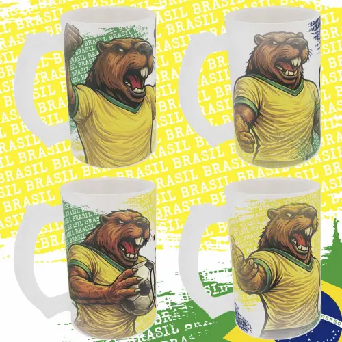 Artes Torcida Brasil Copa Mundo Canecas Chopp Capivara Cdr