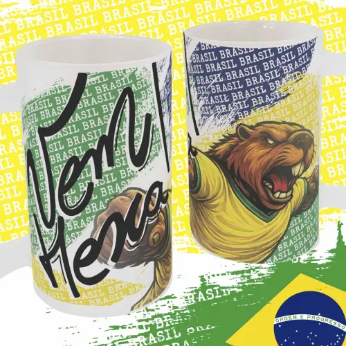 Artes Torcida Brasil Copa Mundo Canecas Chopp Capivara Cdr