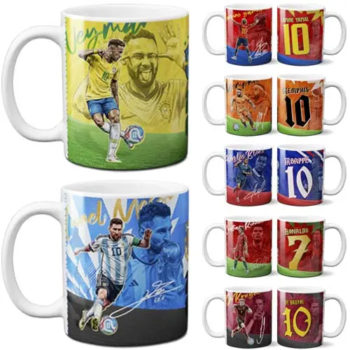 Artes Sublimação Canecas Craques da Copa 2026 Mockups Png